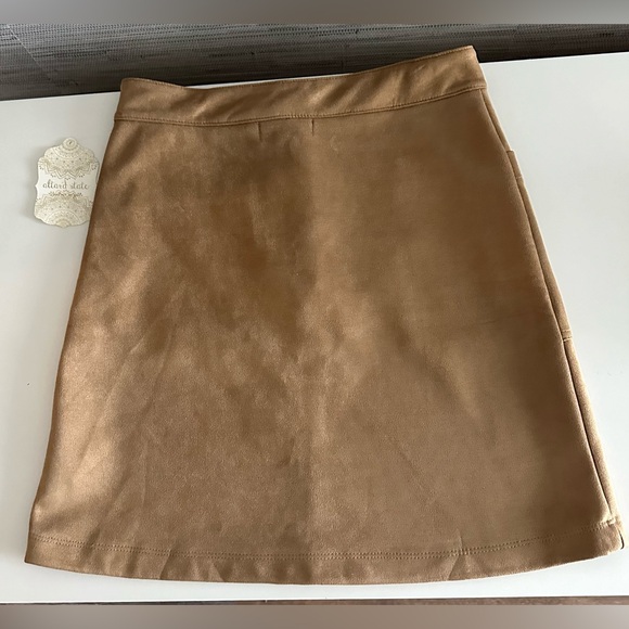 Altar’d State Suede Camel Miniskirt - Size Small - Picture 2 of 5